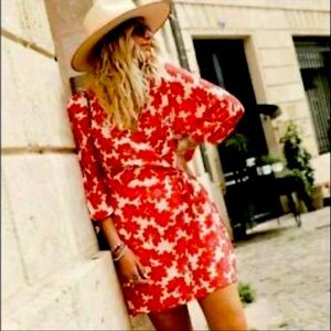 Beautiful Red and White Floral Dress